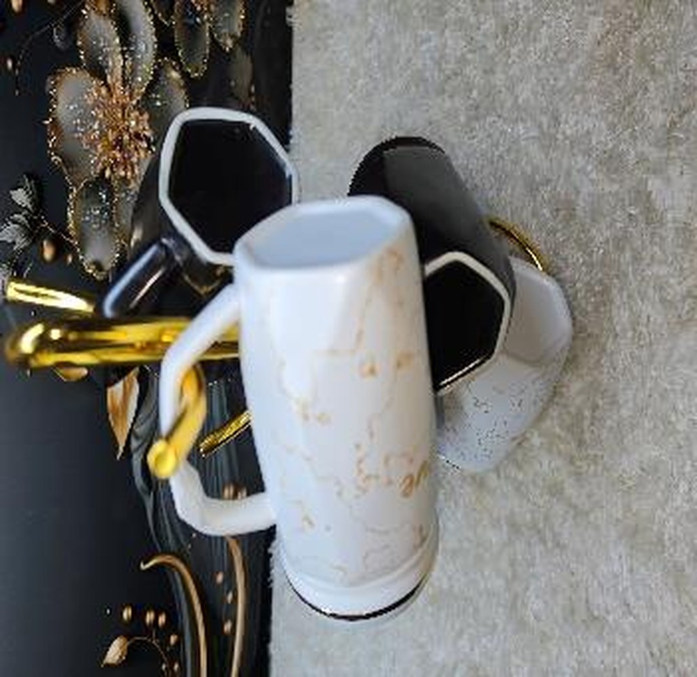 [670690000608] White and Black Love and Good Life Ceramic Gift Mugs