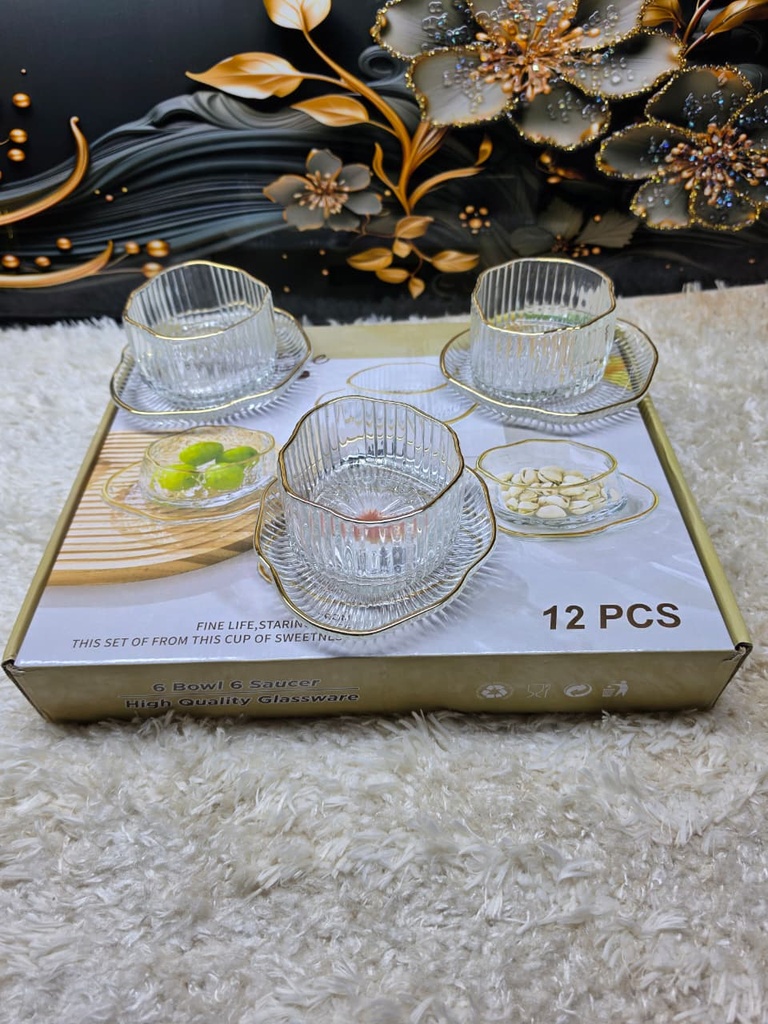 [JIMEC 55-19] 12 pcs set Glass Bowl