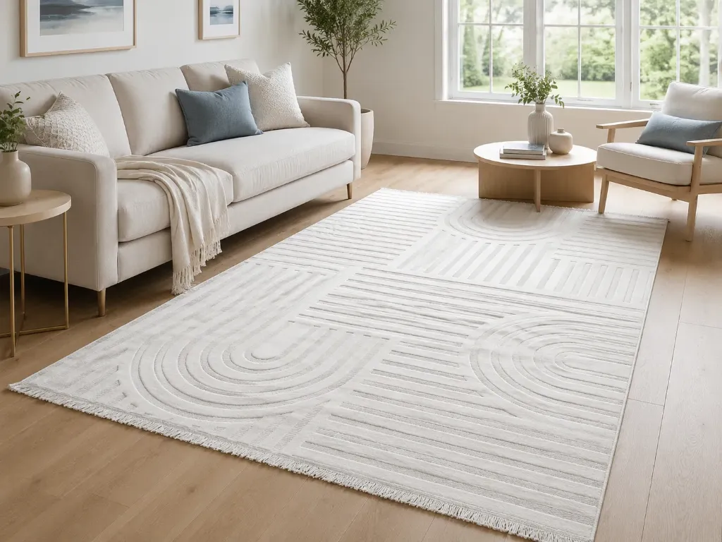 bohemian cream white carpet 5 by 8arp