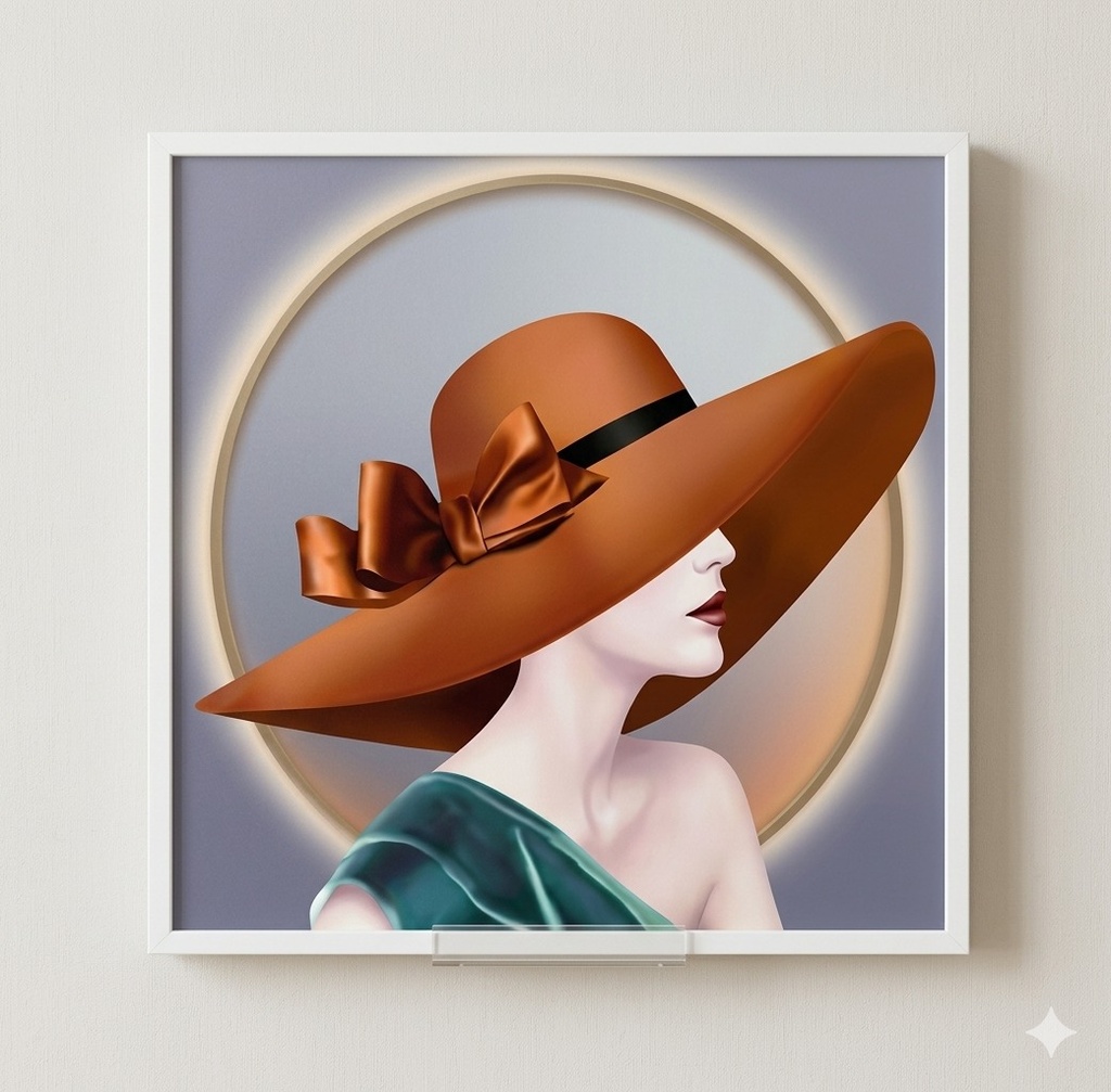 Elegant Vintage Sun Hat Wall Art (60*60)