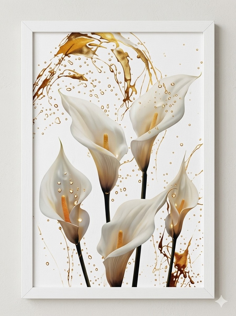 Elegant White Calla Lilies Wall Art (50*70)