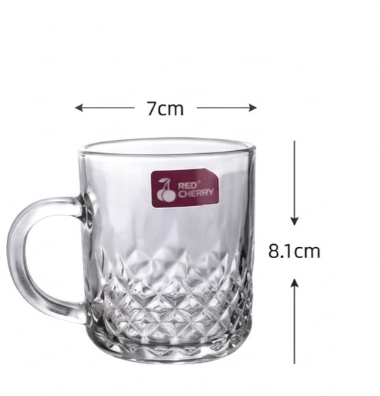 diamond textured glass coffee mug