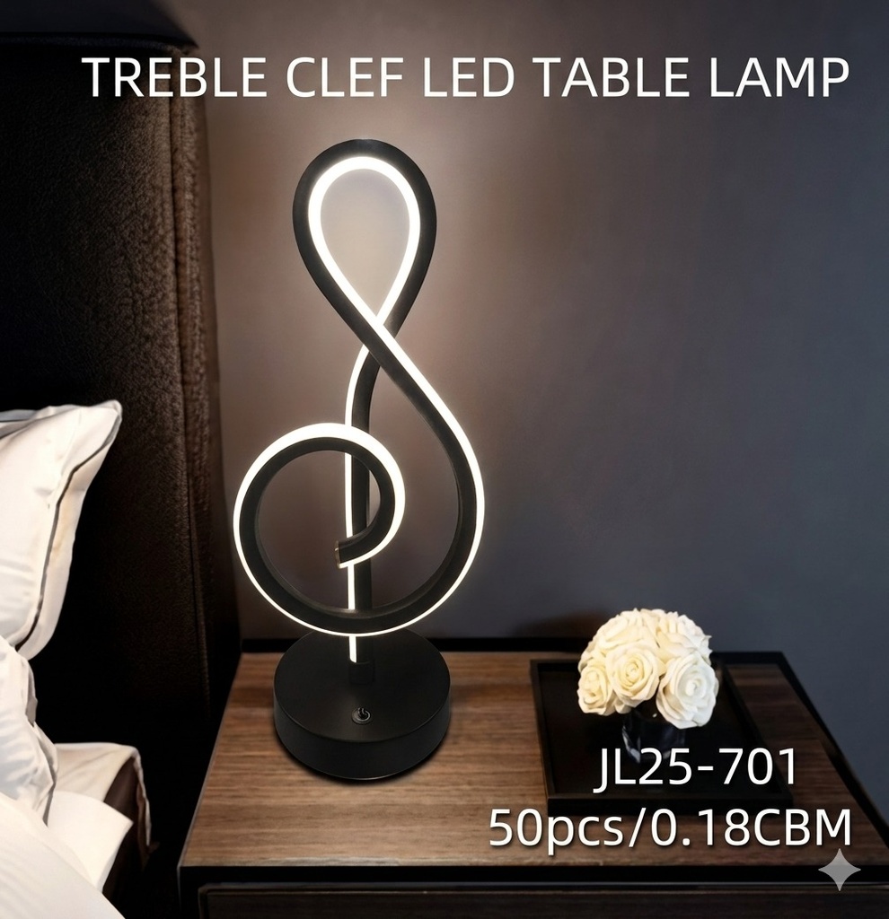modern treble clef LED spiral table lamp (14.5*12*35cm)