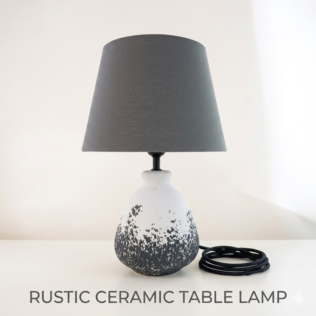 Rustic ceramic table lamp
