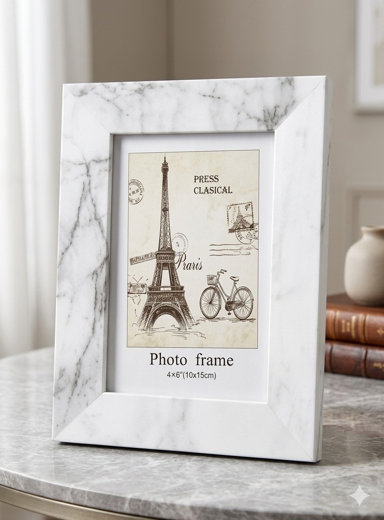 White Marble-Patterned Photo Fram (5*7)